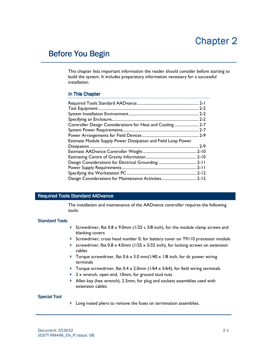 Chapter, Chapter chapter 2 2 2 2, Before you begin | Rockwell Automation AADvance Controller System Build User Manual | Page 31 / 130