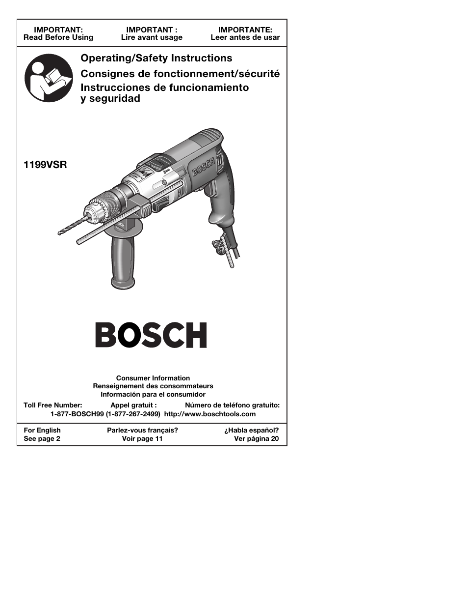 Bosch 1199VSR User Manual | 32 pages