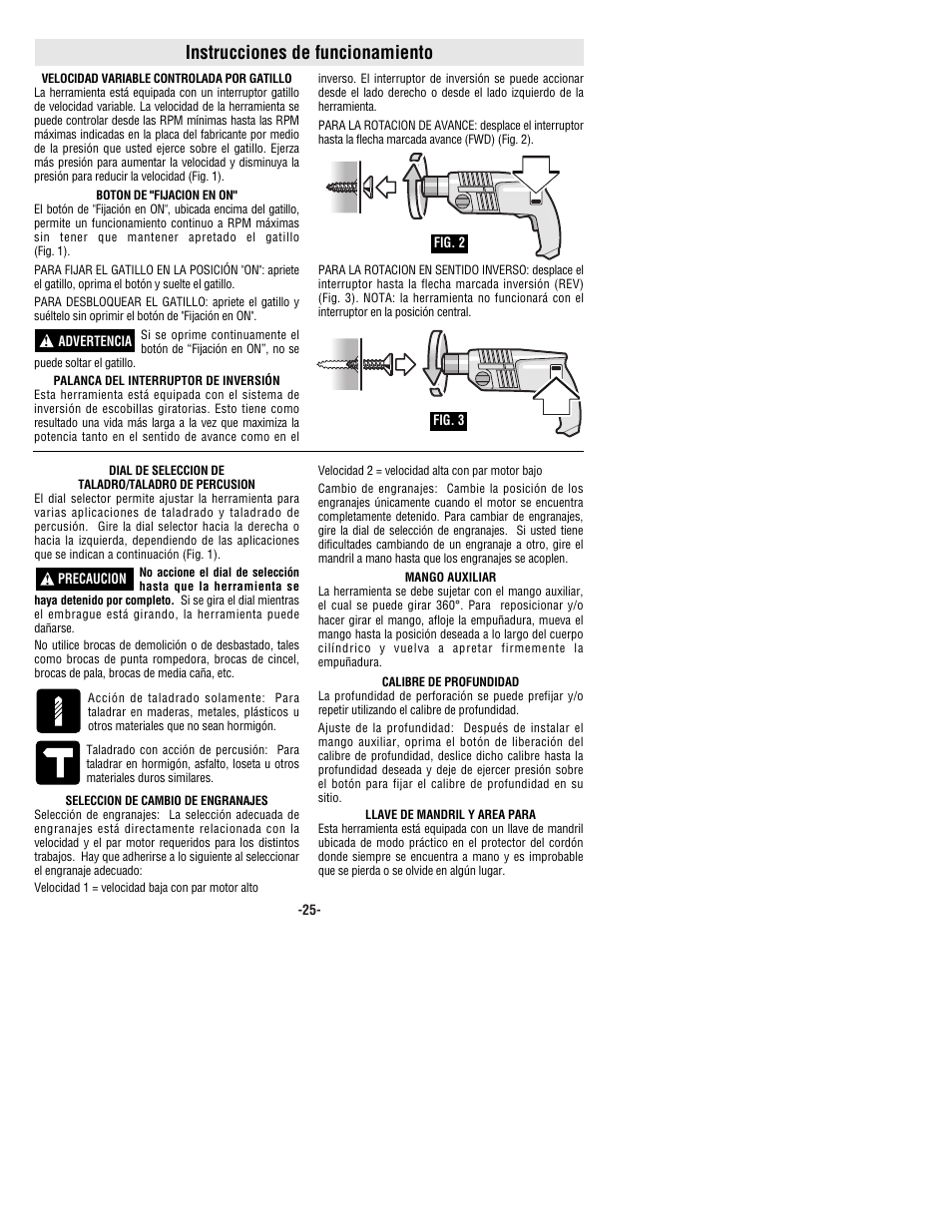 Instrucciones de funcionamiento | Bosch 1199VSR User Manual | Page 25 / 32