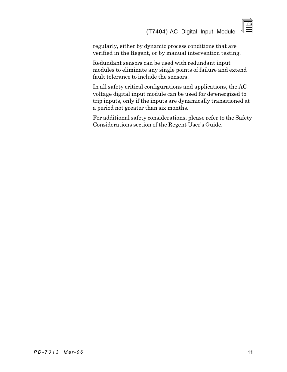 Rockwell Automation T7404 ICS Regent+Plus AC Digital Input Module 110VAC User Manual | Page 11 / 13