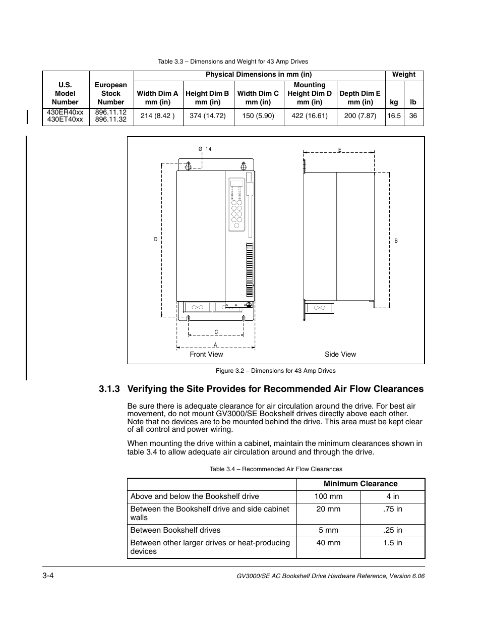 Rockwell Automation GV3000/SE AC Bookshelf Drive Hardware Ref, Installation, and Troubleshooting User Manual | Page 32 / 96