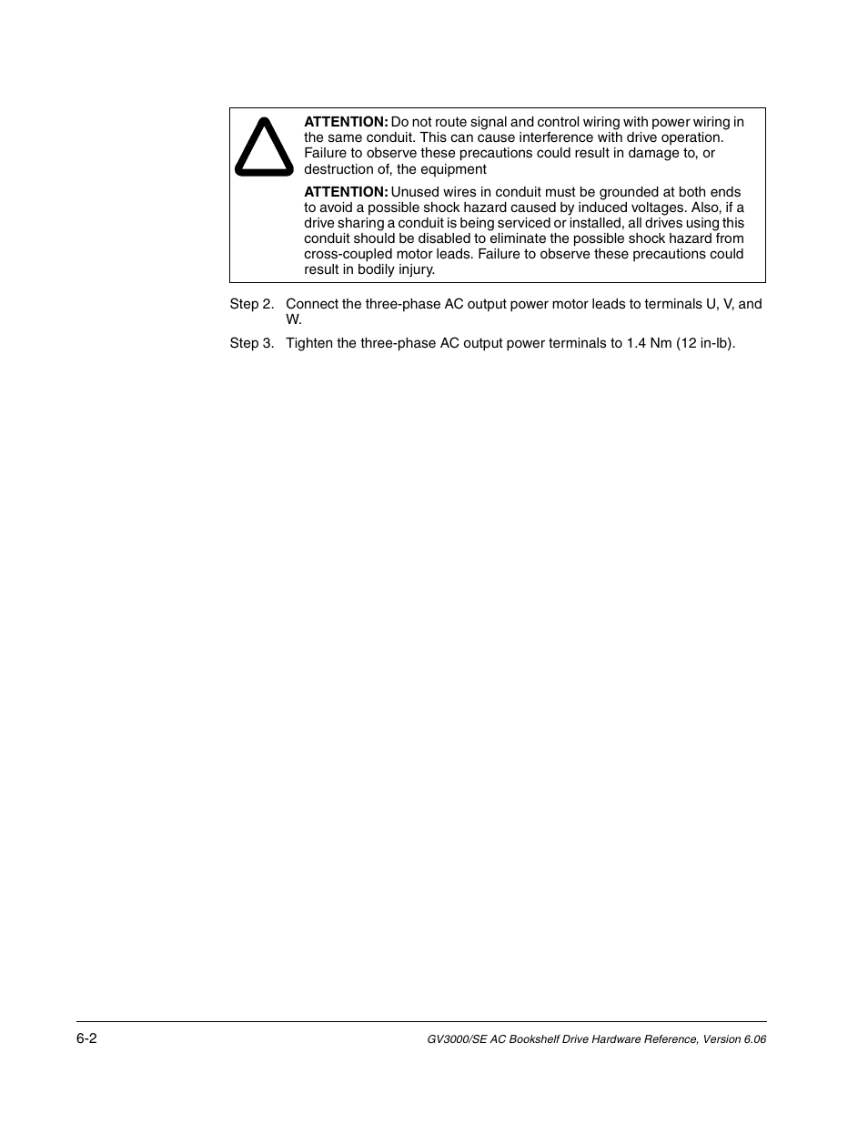 Rockwell Automation GV3000/SE AC Bookshelf Drive Hardware Ref, Installation, and Troubleshooting User Manual | Page 50 / 96