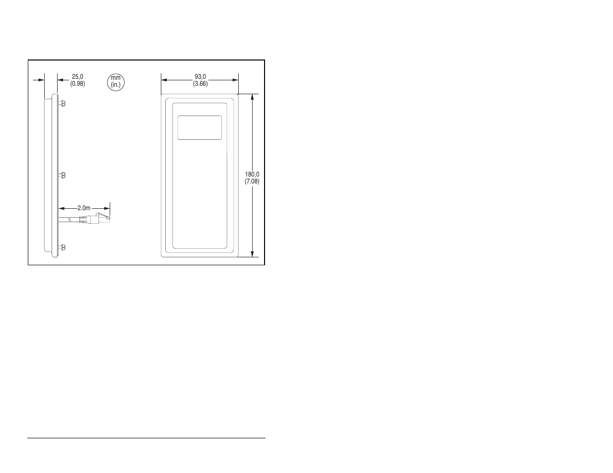 Dimensions dimensiones | Rockwell Automation MD60 Remote Small OIM (MDI)  User Manual | Page 2 / 6