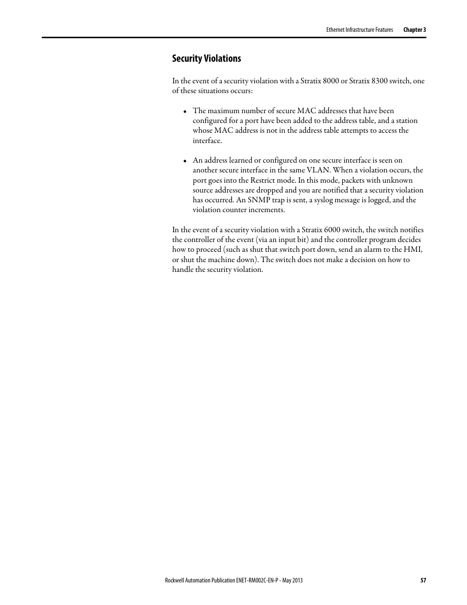 Security violations | Rockwell Automation Ethernet Design Considerations Reference Manual User Manual | Page 57 / 106