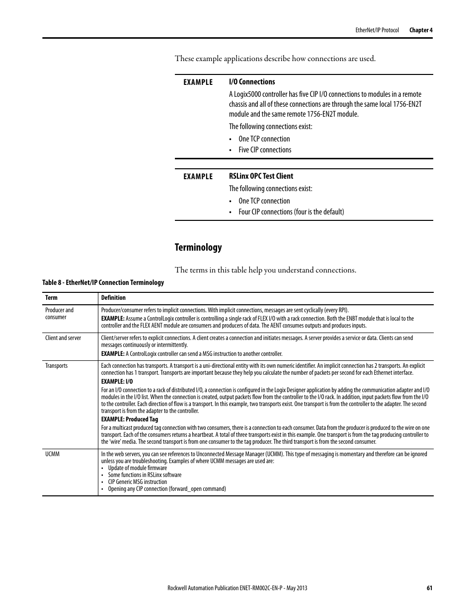 Terminology | Rockwell Automation Ethernet Design Considerations Reference Manual User Manual | Page 61 / 106