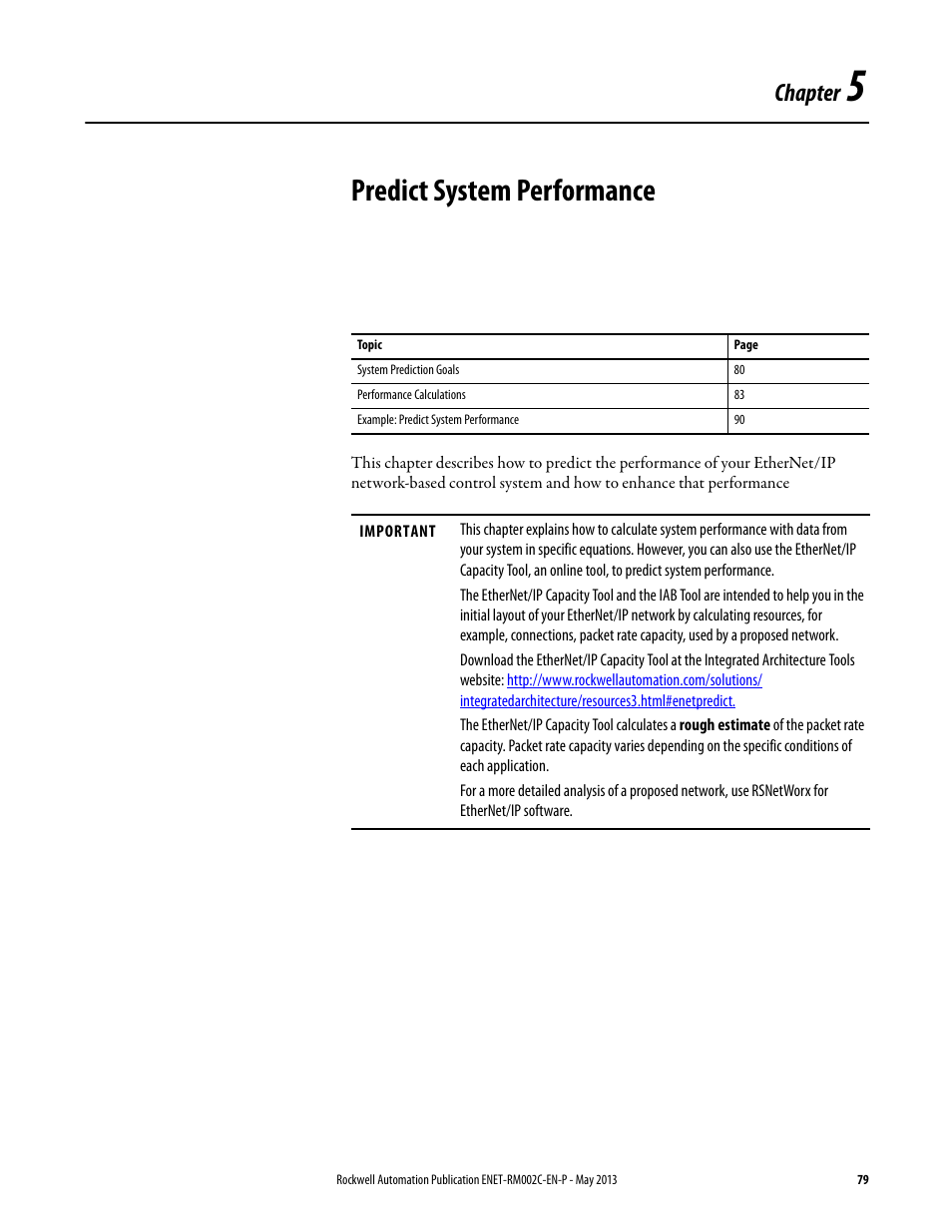 5 - predict system performance, Chapter 5, Predict system performance | Chapter | Rockwell Automation Ethernet Design Considerations Reference Manual User Manual | Page 79 / 106