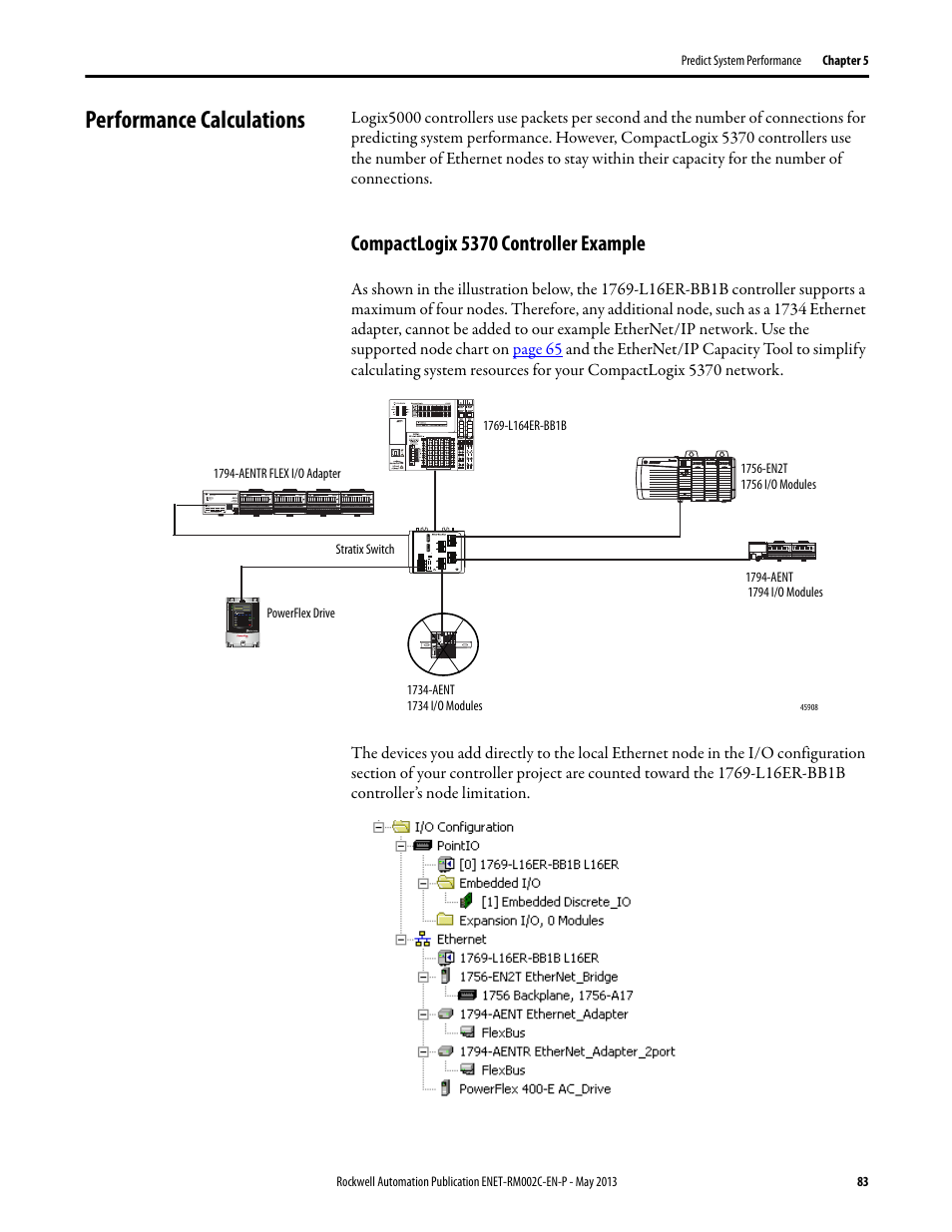 Performance calculations, Compactlogix 5370 controller example | Rockwell Automation Ethernet Design Considerations Reference Manual User Manual | Page 83 / 106