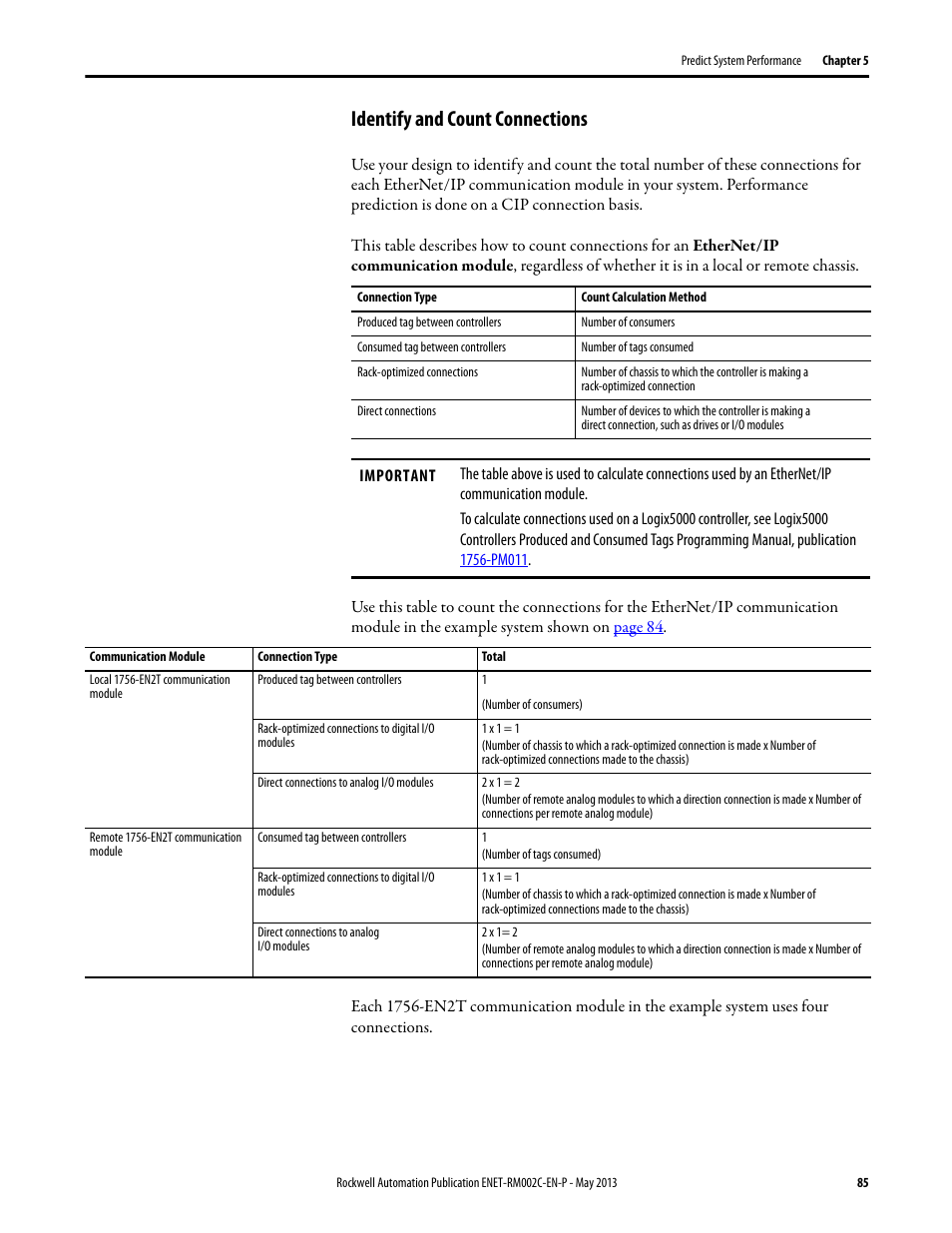 Identify and count connections | Rockwell Automation Ethernet Design Considerations Reference Manual User Manual | Page 85 / 106