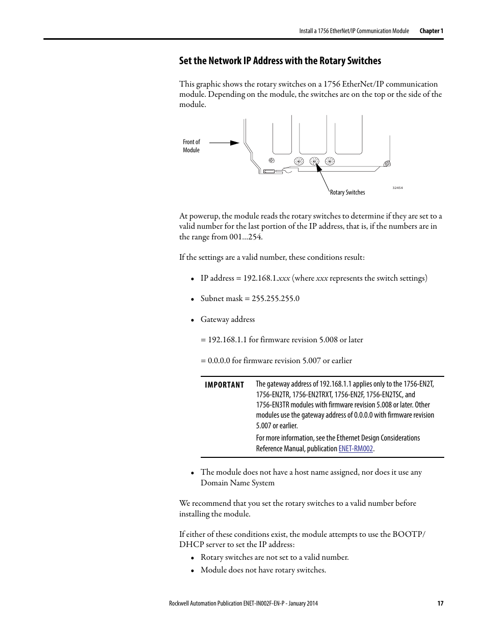 Rockwell Automation 1756-Enxxx_Ewxxx EtherNet/IP Modules Installation Instructions User Manual | Page 17 / 104
