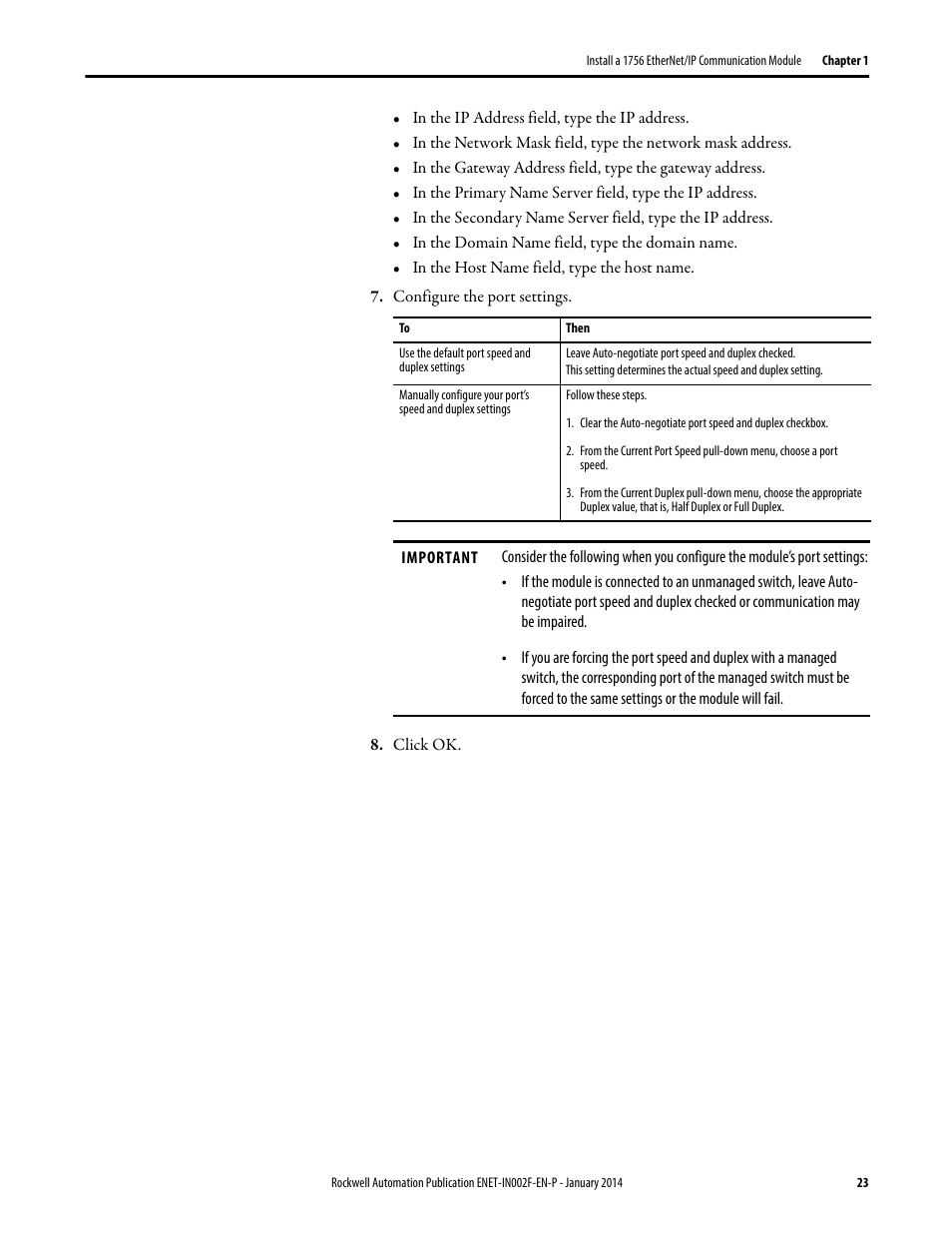 Rockwell Automation 1756-Enxxx_Ewxxx EtherNet/IP Modules Installation Instructions User Manual | Page 23 / 104
