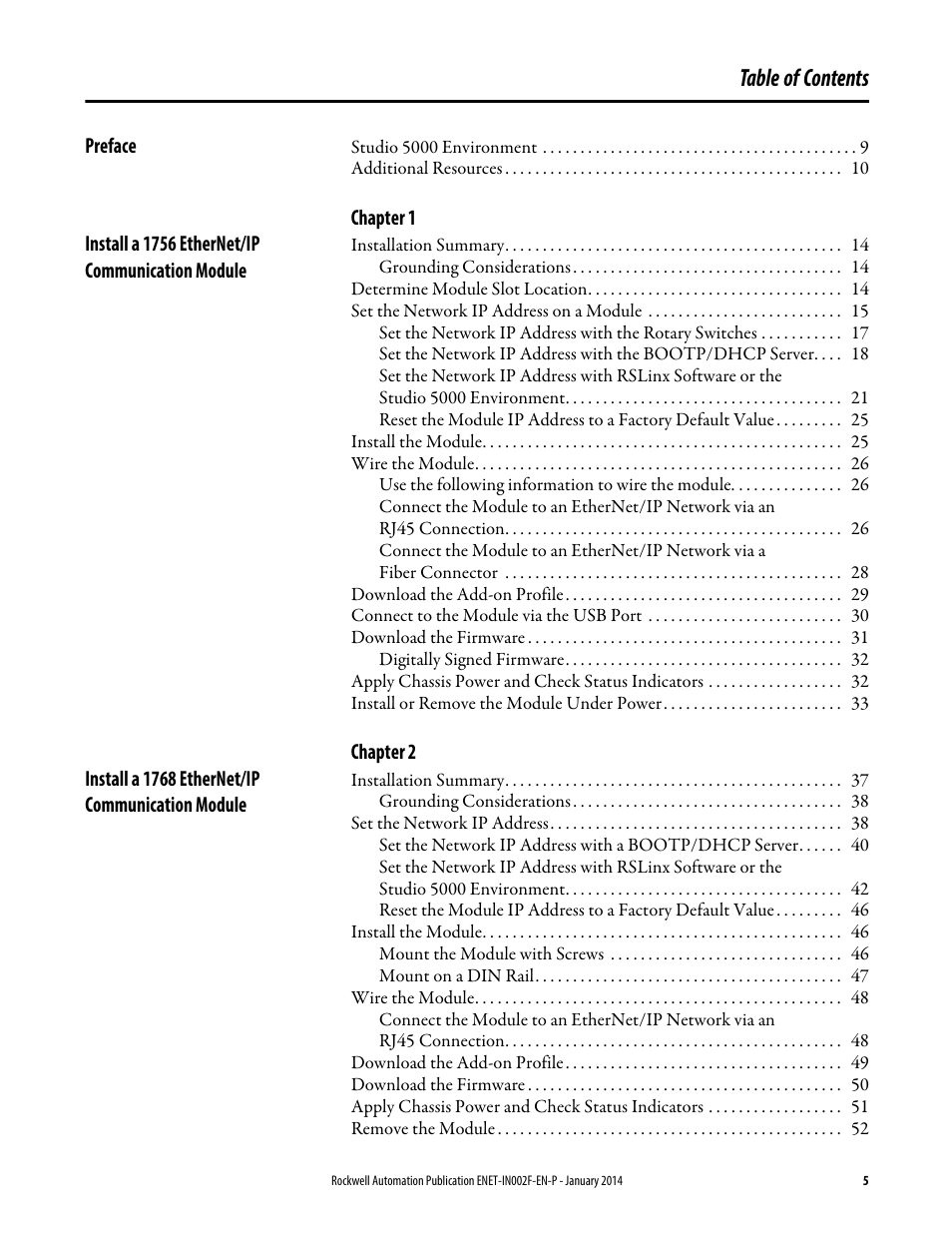 Rockwell Automation 1756-Enxxx_Ewxxx EtherNet/IP Modules Installation Instructions User Manual | Page 5 / 104