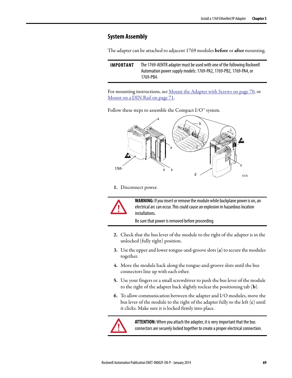 System assembly | Rockwell Automation 1756-Enxxx_Ewxxx EtherNet/IP Modules Installation Instructions User Manual | Page 69 / 104