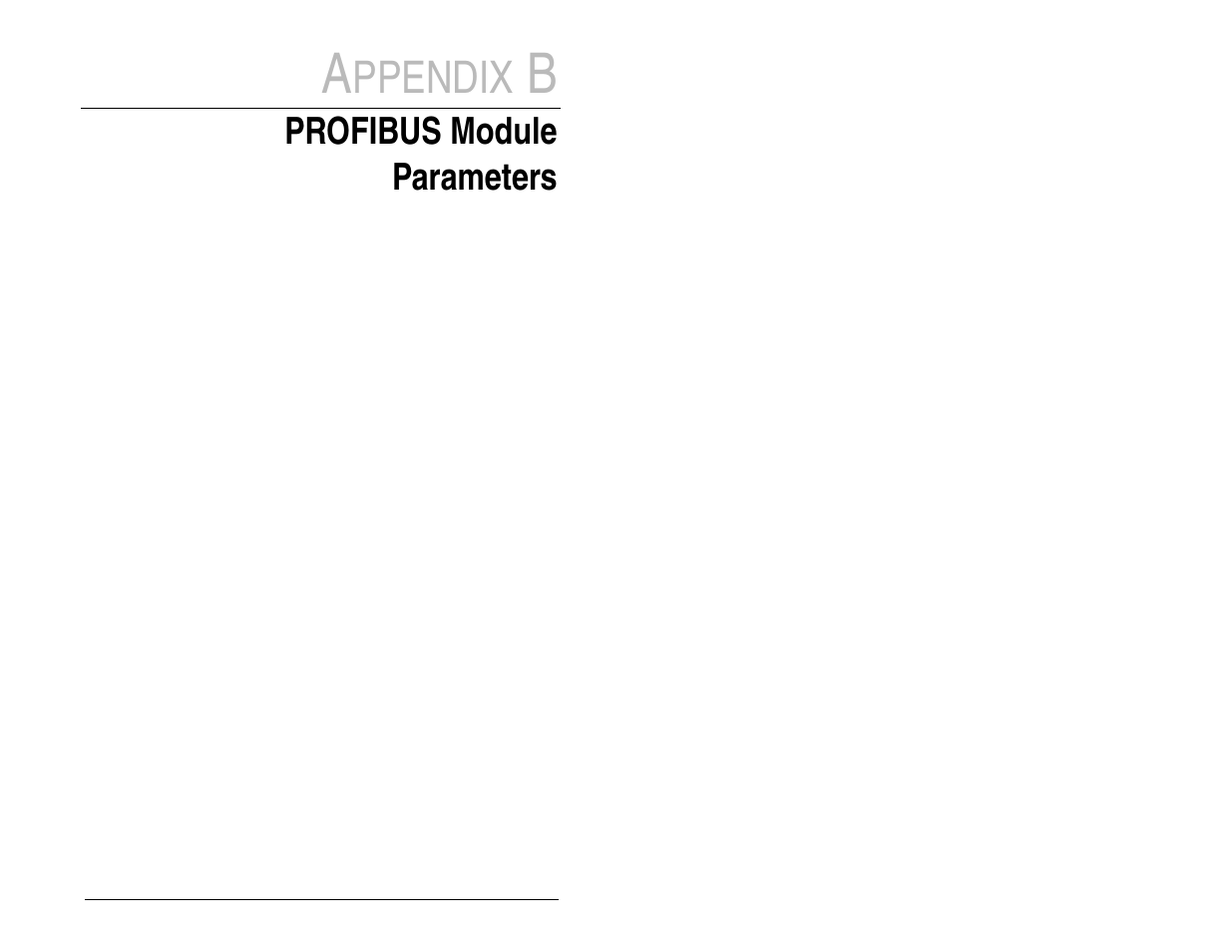 Ppendix, Profibus module parameters | Rockwell Automation MD65 Profibus Communication Card User Manual | Page 79 / 108