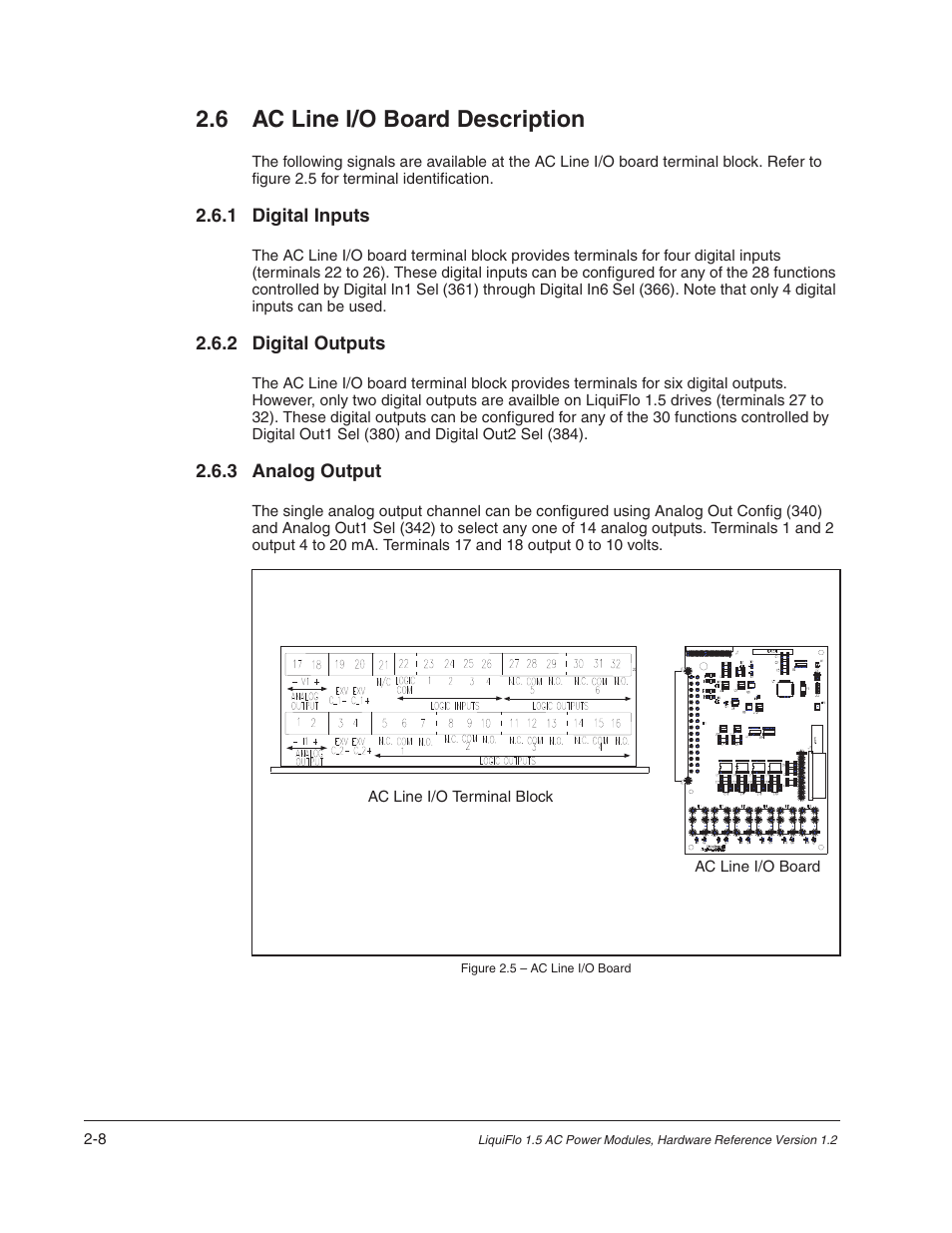 6 ac line i/o board description | Rockwell Automation Liqui-Flo 1.5 AC Power Modules V1.2 User Manual | Page 18 / 74