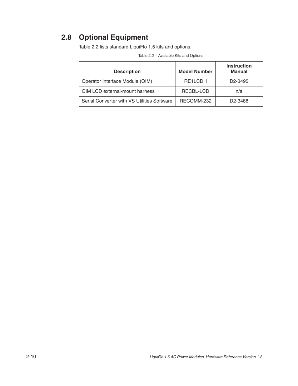 8 optional equipment | Rockwell Automation Liqui-Flo 1.5 AC Power Modules V1.2 User Manual | Page 20 / 74