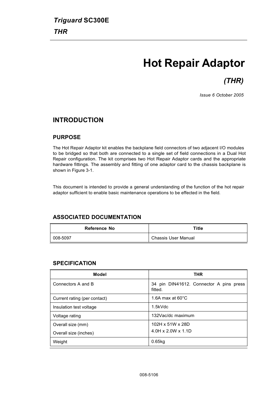 Rockwell Automation THR Hot Repair Adaptor User Manual | 7 pages