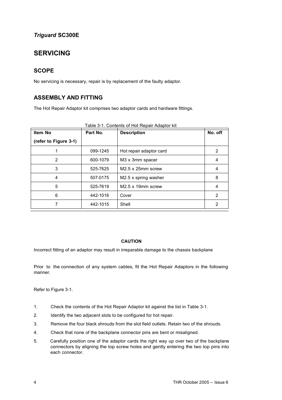 Servicing | Rockwell Automation THR Hot Repair Adaptor User Manual | Page 4 / 7