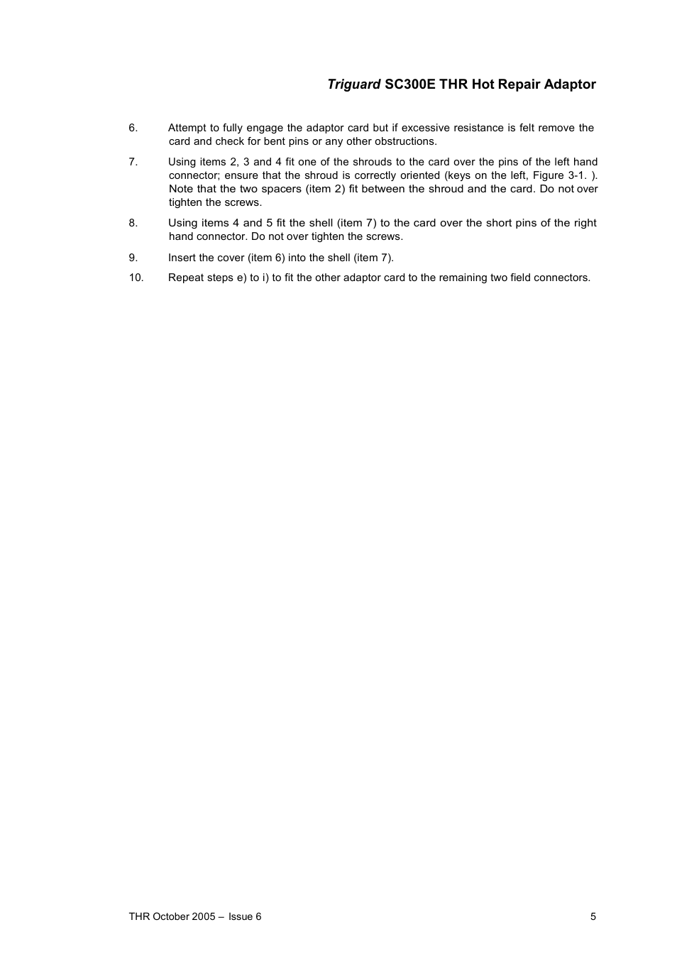 Triguard sc300e thr hot repair adaptor | Rockwell Automation THR Hot Repair Adaptor User Manual | Page 5 / 7