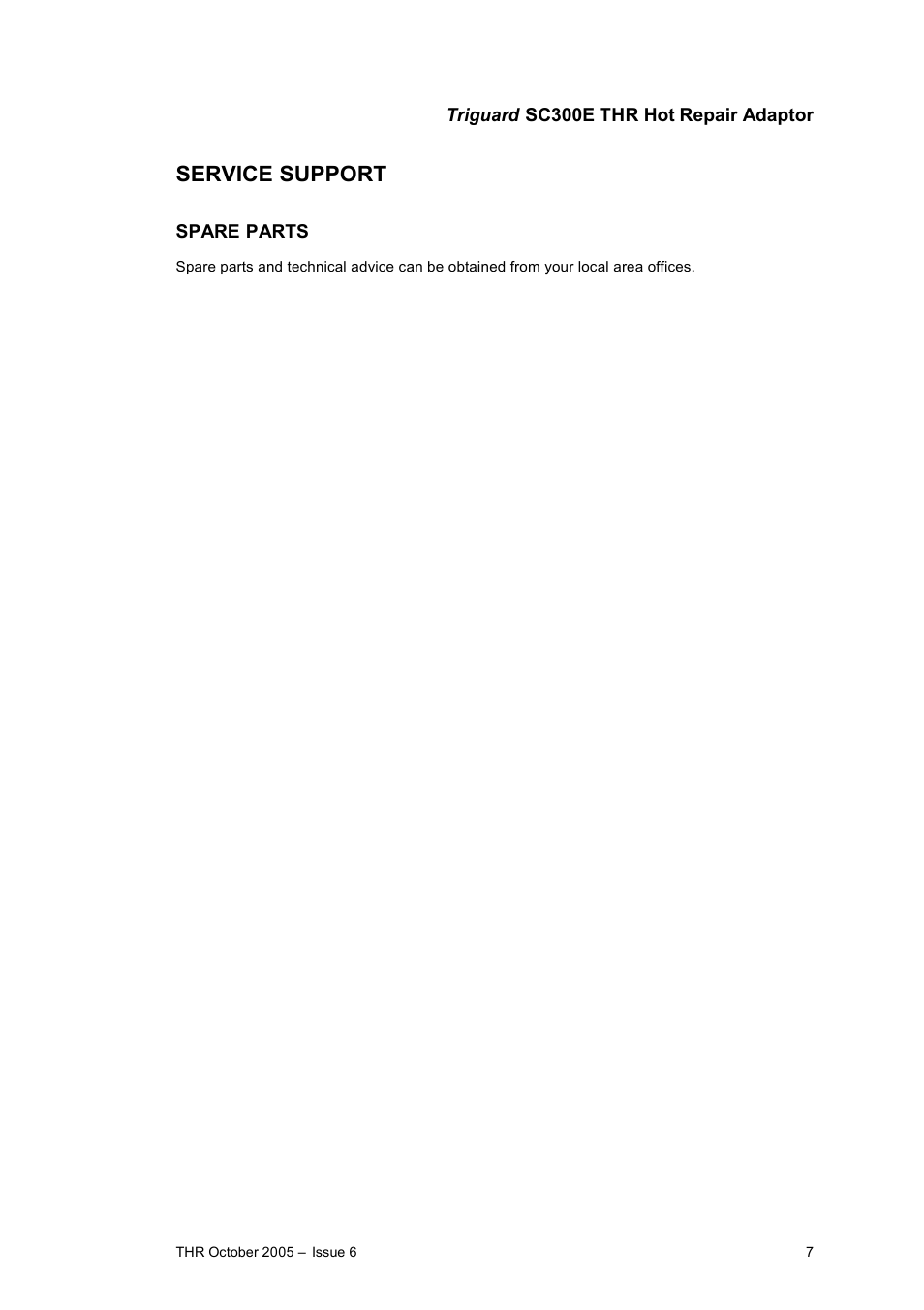 Service support | Rockwell Automation THR Hot Repair Adaptor User Manual | Page 7 / 7