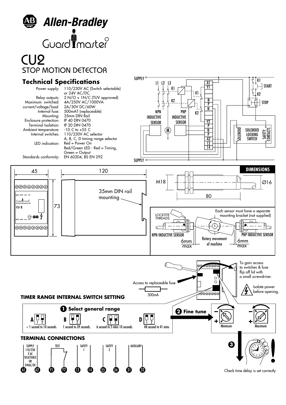 Rockwell Automation 440R CU2 Stop Motion Detector User Manual | 1 page