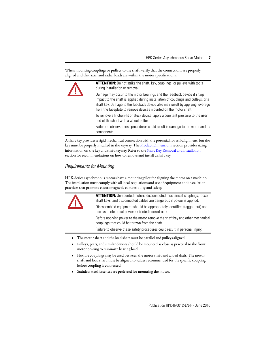 Rockwell Automation HPK-Series Asynchronous Servo Motor User Manual | Page 7 / 36