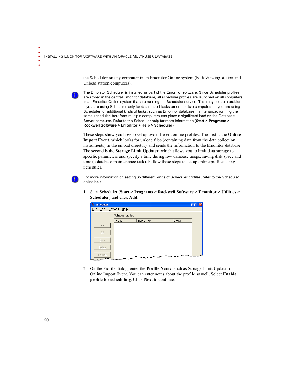 Rockwell Automation Emonitor with an Oracle Multi-User Database User Manual | Page 24 / 42