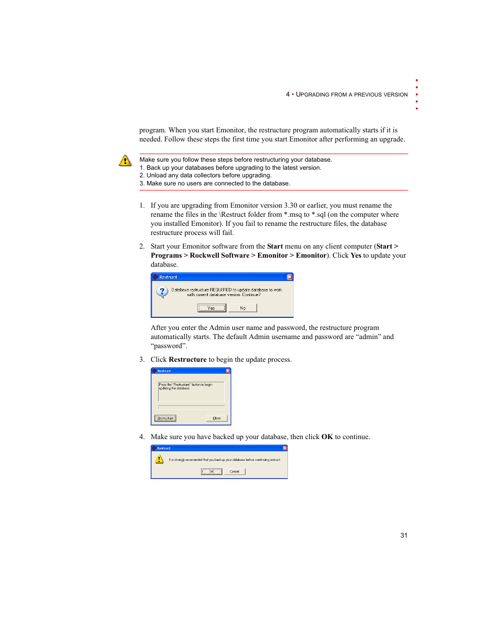 Rockwell Automation Emonitor with an Oracle Multi-User Database User Manual | Page 35 / 42