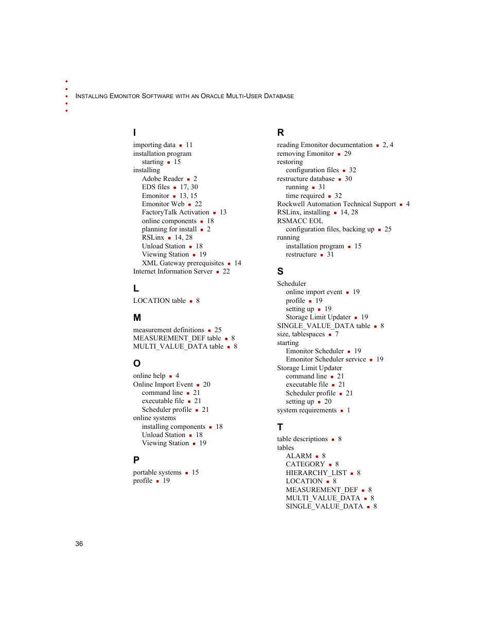 Rockwell Automation Emonitor with an Oracle Multi-User Database User Manual | Page 40 / 42