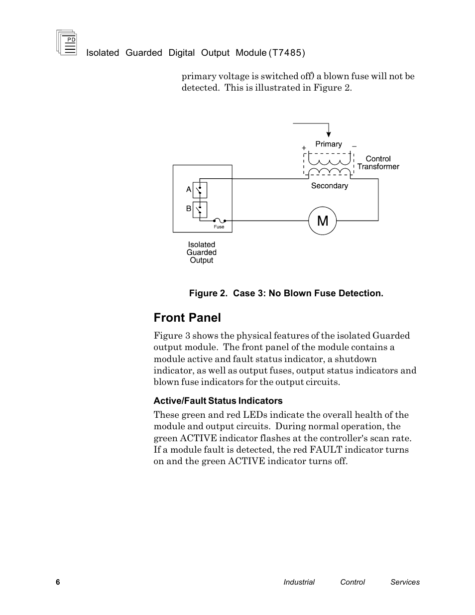 Front panel | Rockwell Automation T7485 ICS Regent+Plus Isolated Guarded Output Modules User Manual | Page 6 / 20