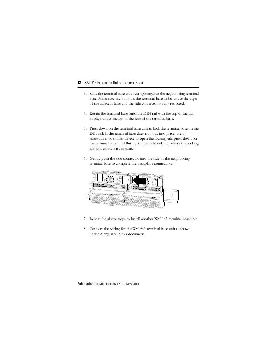 Rockwell Automation 1440-TB-D XM-943 Expansion Relay Terminal Base User Manual | Page 12 / 18