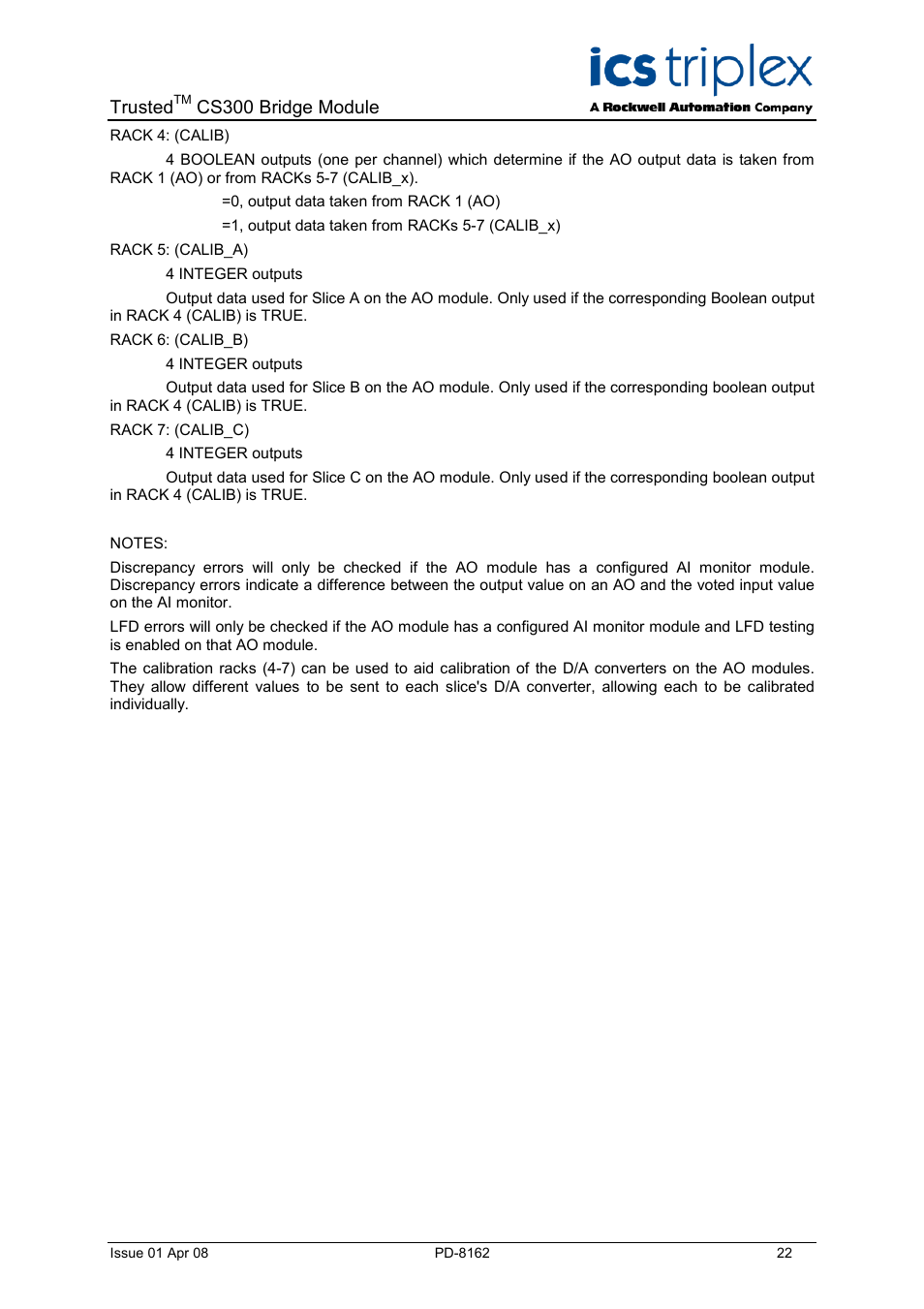 Trusted, Cs300 bridge module | Rockwell Automation CS300 Trusted CS300 Bridge Module User Manual | Page 22 / 34