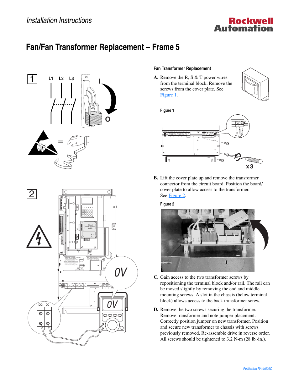 Rockwell Automation 20D Fan/Transformer Replacement - Frame 5 User Manual | 4 pages