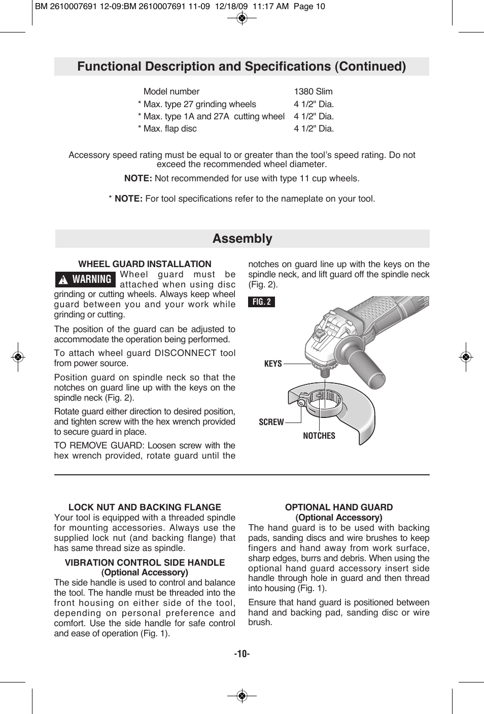 Assembly | Bosch 1380 SLIM User Manual | Page 10 / 48