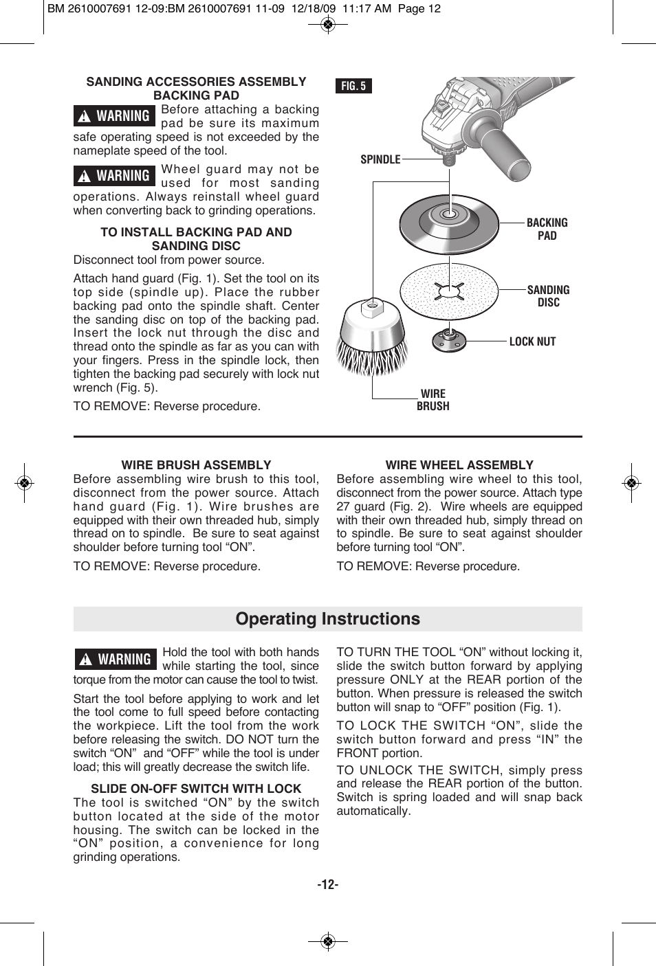 Operating instructions | Bosch 1380 SLIM User Manual | Page 12 / 48