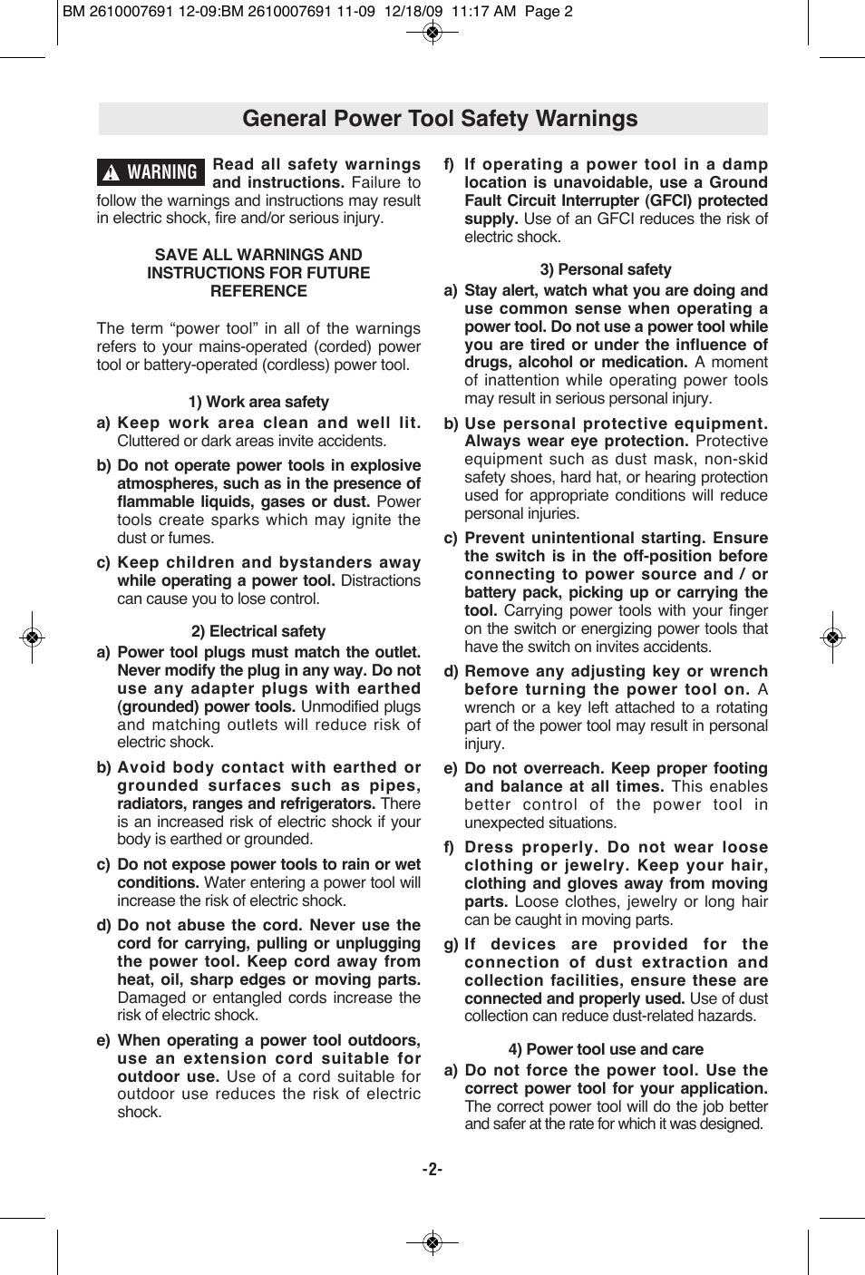 General power tool safety warnings | Bosch 1380 SLIM User Manual | Page 2 / 48