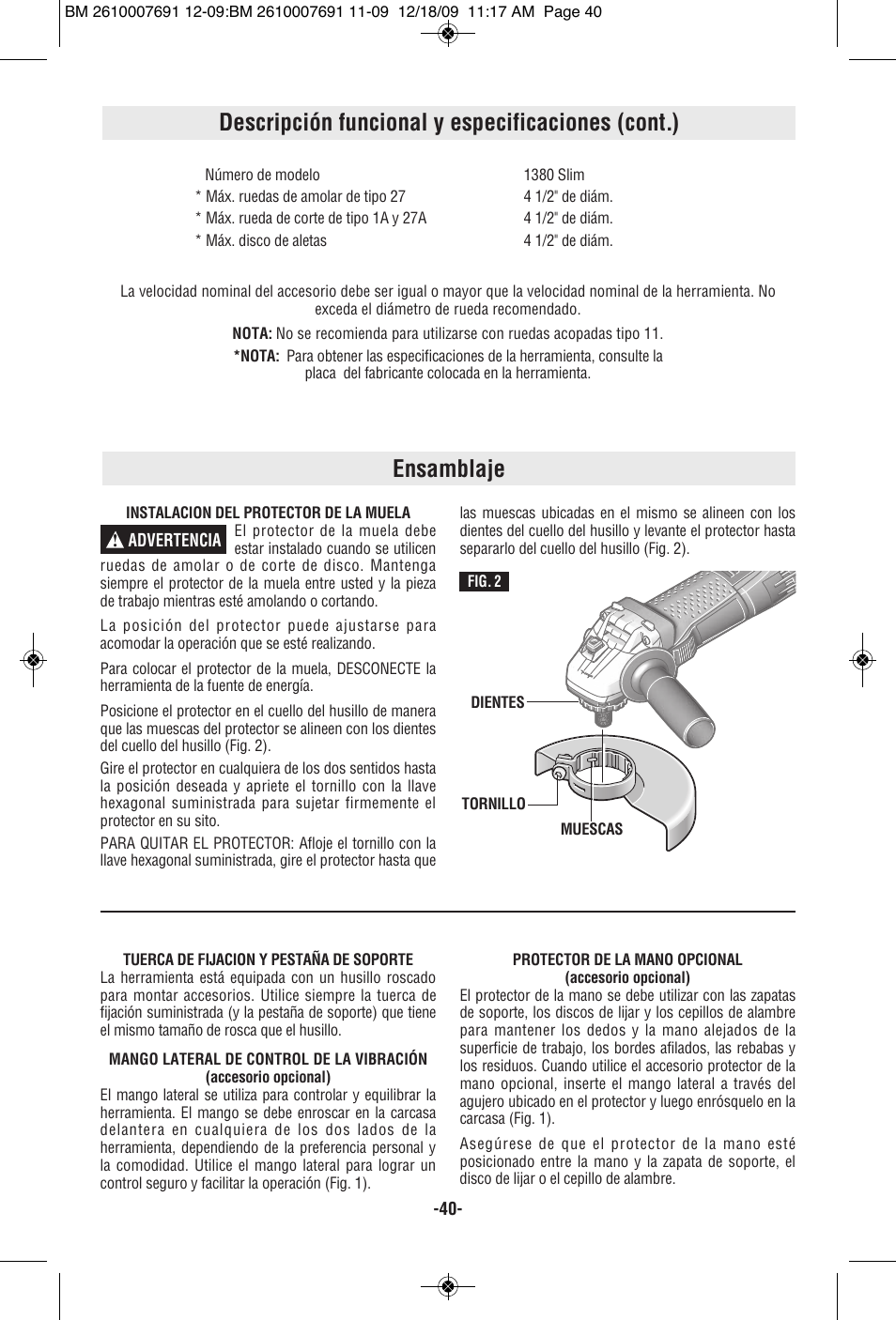 Bosch 1380 SLIM User Manual | Page 40 / 48