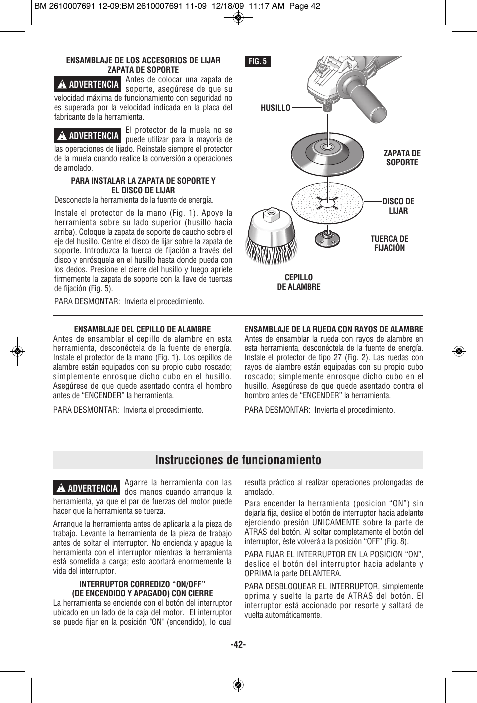 Instrucciones de funcionamiento | Bosch 1380 SLIM User Manual | Page 42 / 48