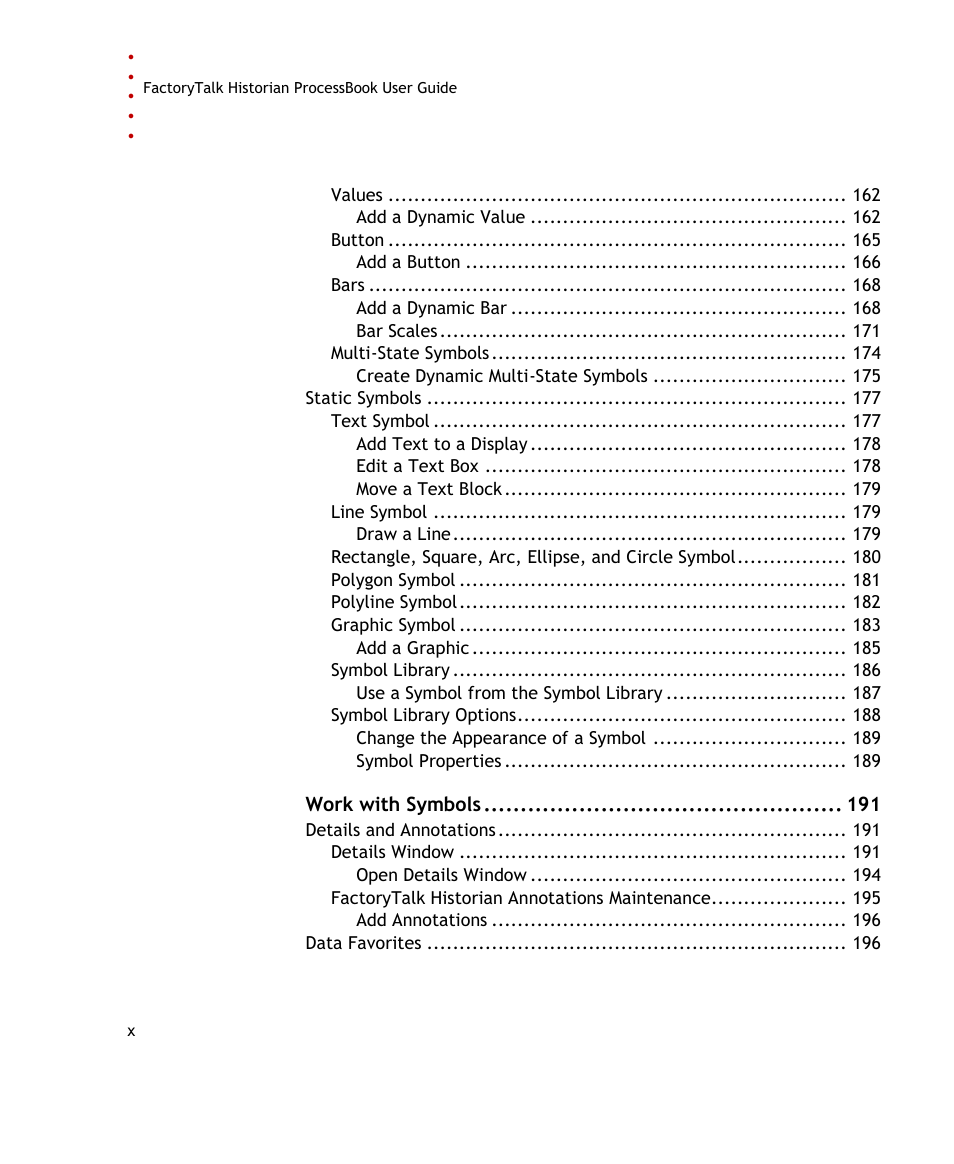 Rockwell Automation FactoryTalk Historian SE ProcessBook 3.2 User Guide User Manual | Page 10 / 378