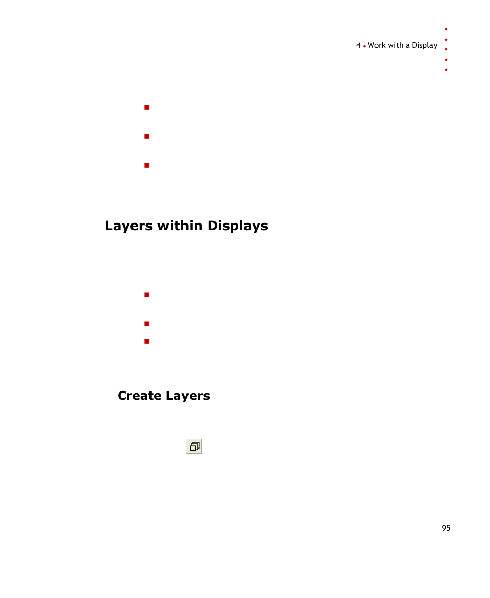 Layers within displays, Create layers | Rockwell Automation FactoryTalk Historian SE ProcessBook 3.2 User Guide User Manual | Page 113 / 378