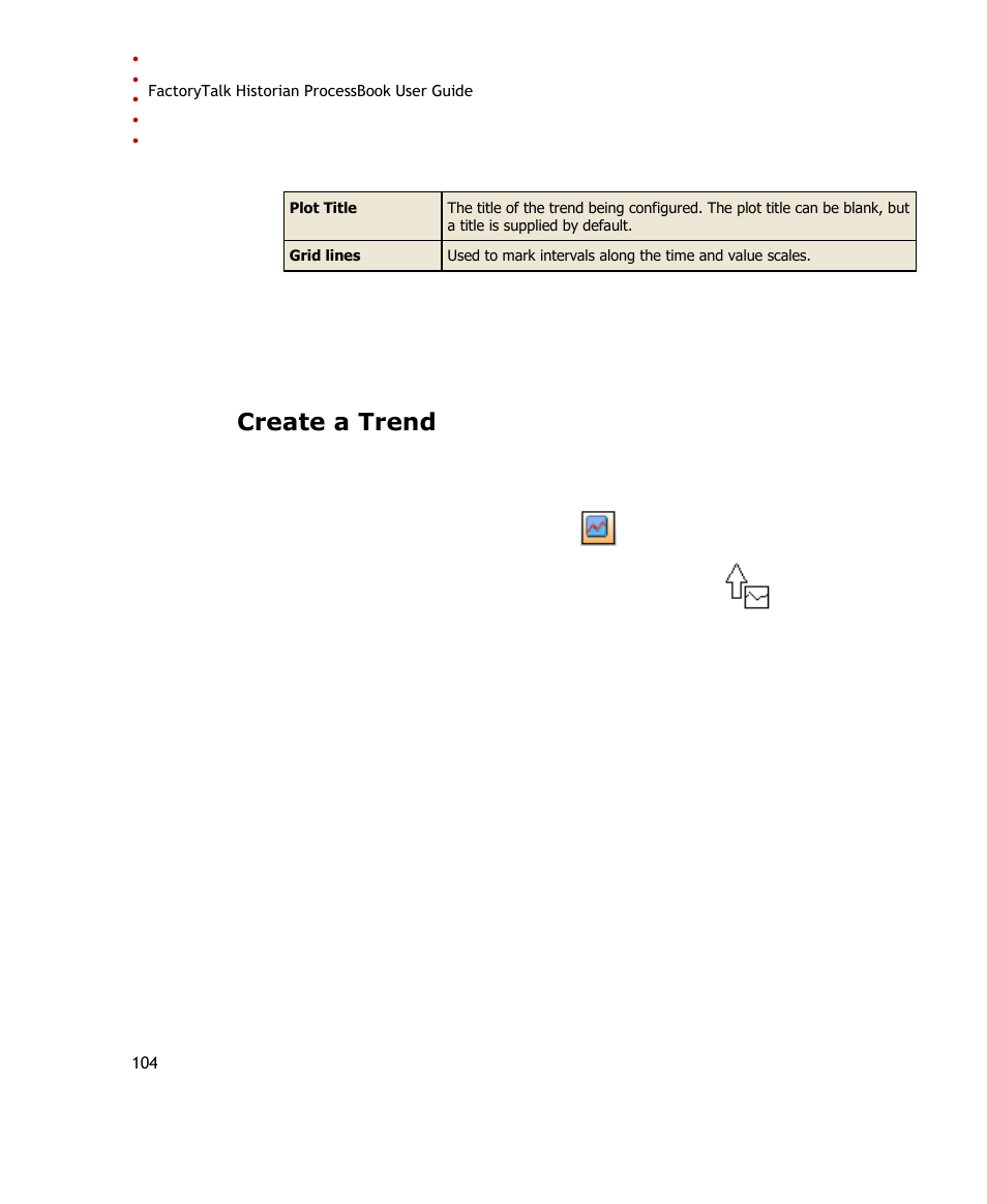 Create a trend | Rockwell Automation FactoryTalk Historian SE ProcessBook 3.2 User Guide User Manual | Page 122 / 378