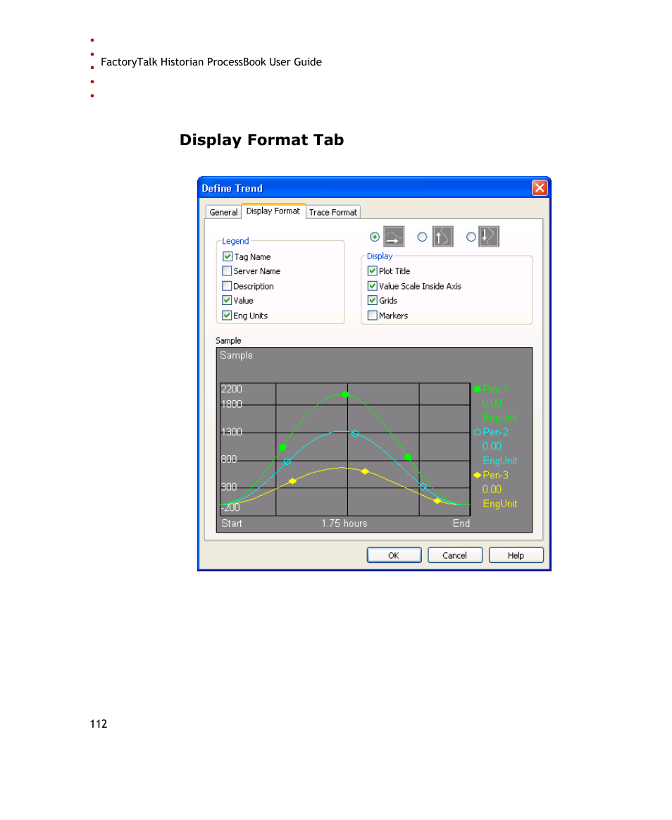 Display format tab, E 112), Review the following for additional information | Rockwell Automation FactoryTalk Historian SE ProcessBook 3.2 User Guide User Manual | Page 130 / 378