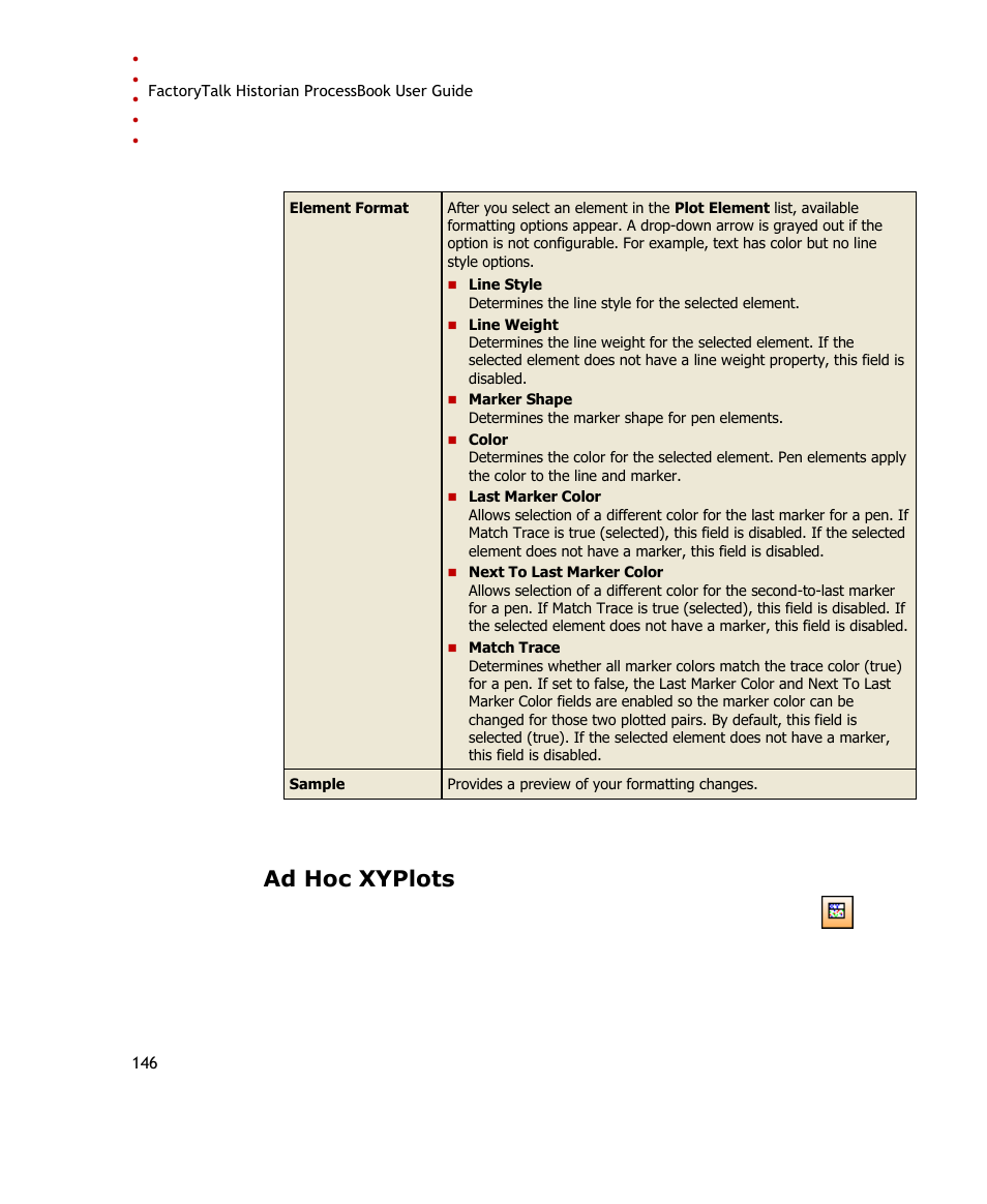 Ad hoc xyplots | Rockwell Automation FactoryTalk Historian SE ProcessBook 3.2 User Guide User Manual | Page 164 / 378