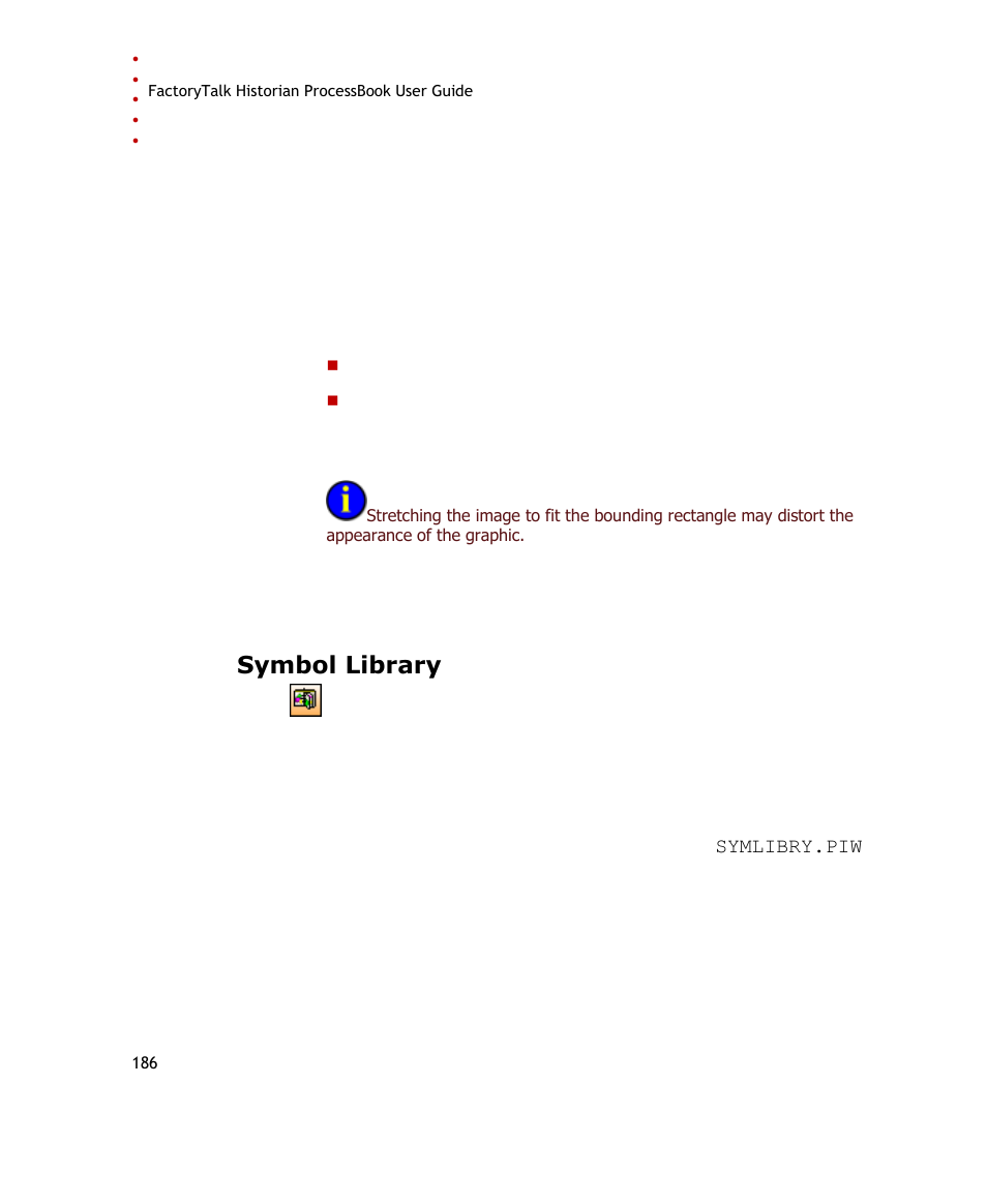 Symbol library | Rockwell Automation FactoryTalk Historian SE ProcessBook 3.2 User Guide User Manual | Page 204 / 378