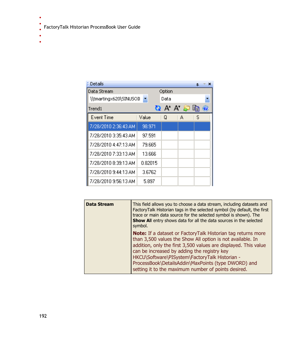 Rockwell Automation FactoryTalk Historian SE ProcessBook 3.2 User Guide User Manual | Page 210 / 378