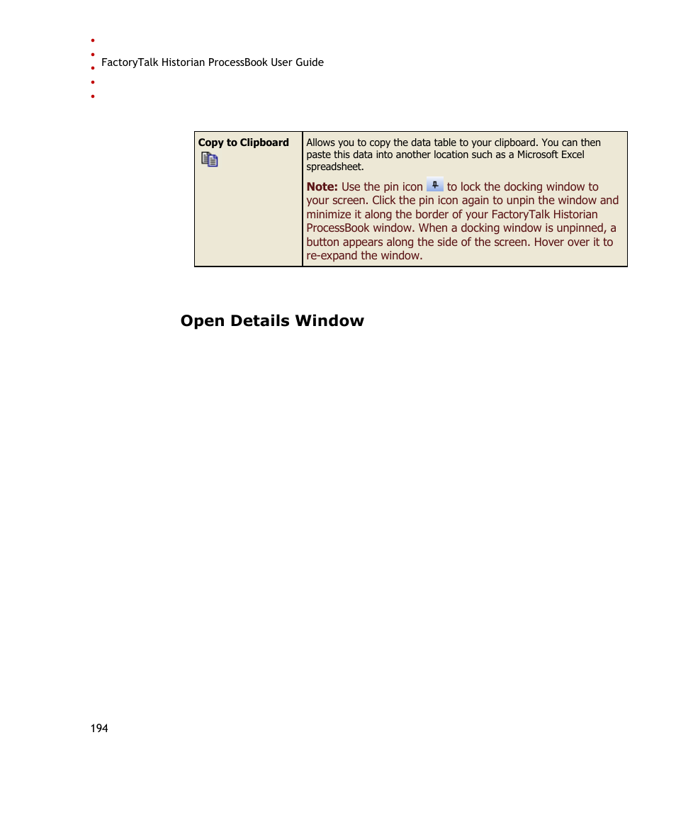 Open details window | Rockwell Automation FactoryTalk Historian SE ProcessBook 3.2 User Guide User Manual | Page 212 / 378