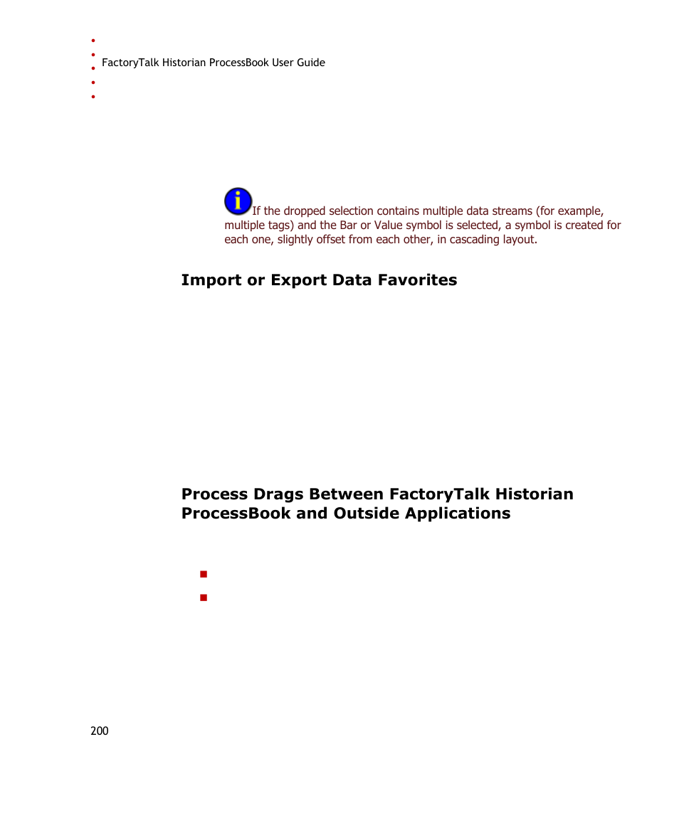 Import or export data favorites | Rockwell Automation FactoryTalk Historian SE ProcessBook 3.2 User Guide User Manual | Page 218 / 378