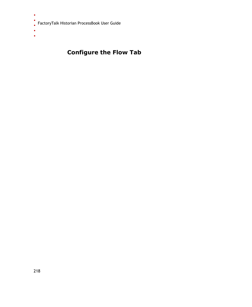 Configure the flow tab | Rockwell Automation FactoryTalk Historian SE ProcessBook 3.2 User Guide User Manual | Page 236 / 378