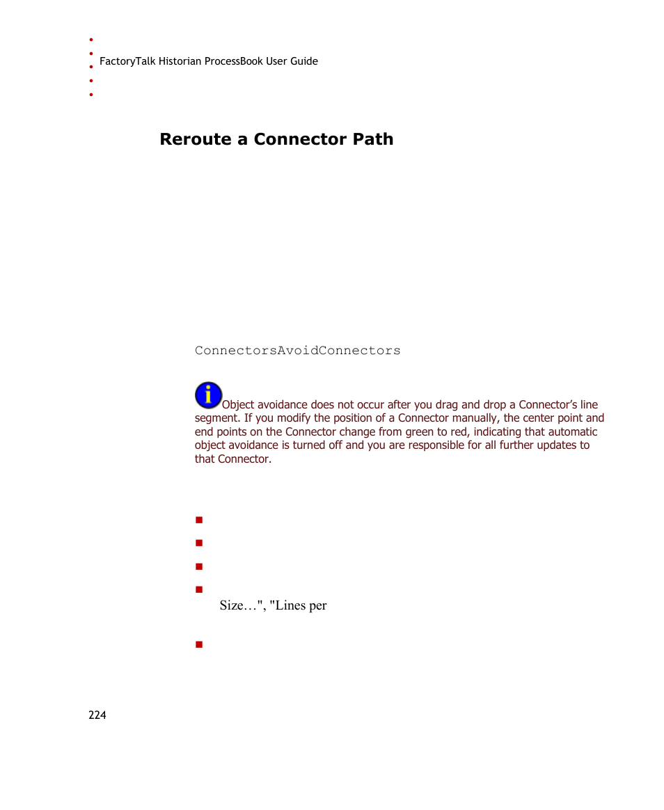 Reroute a connector path | Rockwell Automation FactoryTalk Historian SE ProcessBook 3.2 User Guide User Manual | Page 242 / 378