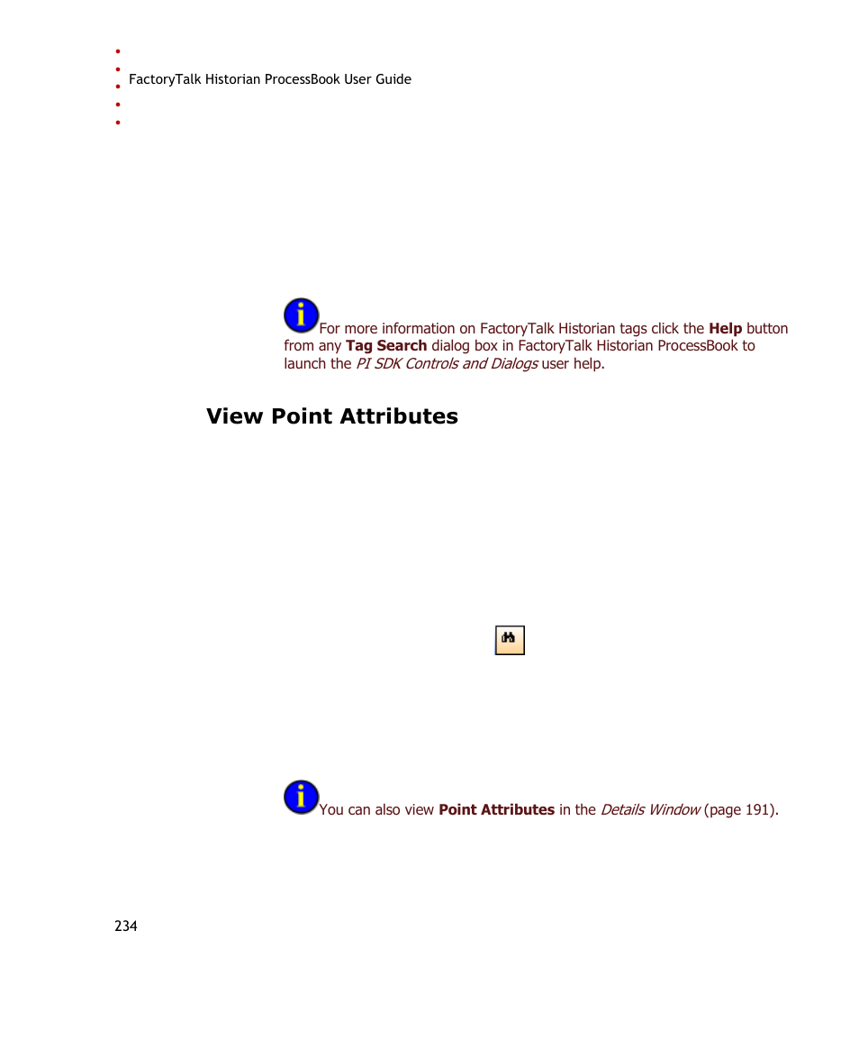 View point attributes | Rockwell Automation FactoryTalk Historian SE ProcessBook 3.2 User Guide User Manual | Page 252 / 378