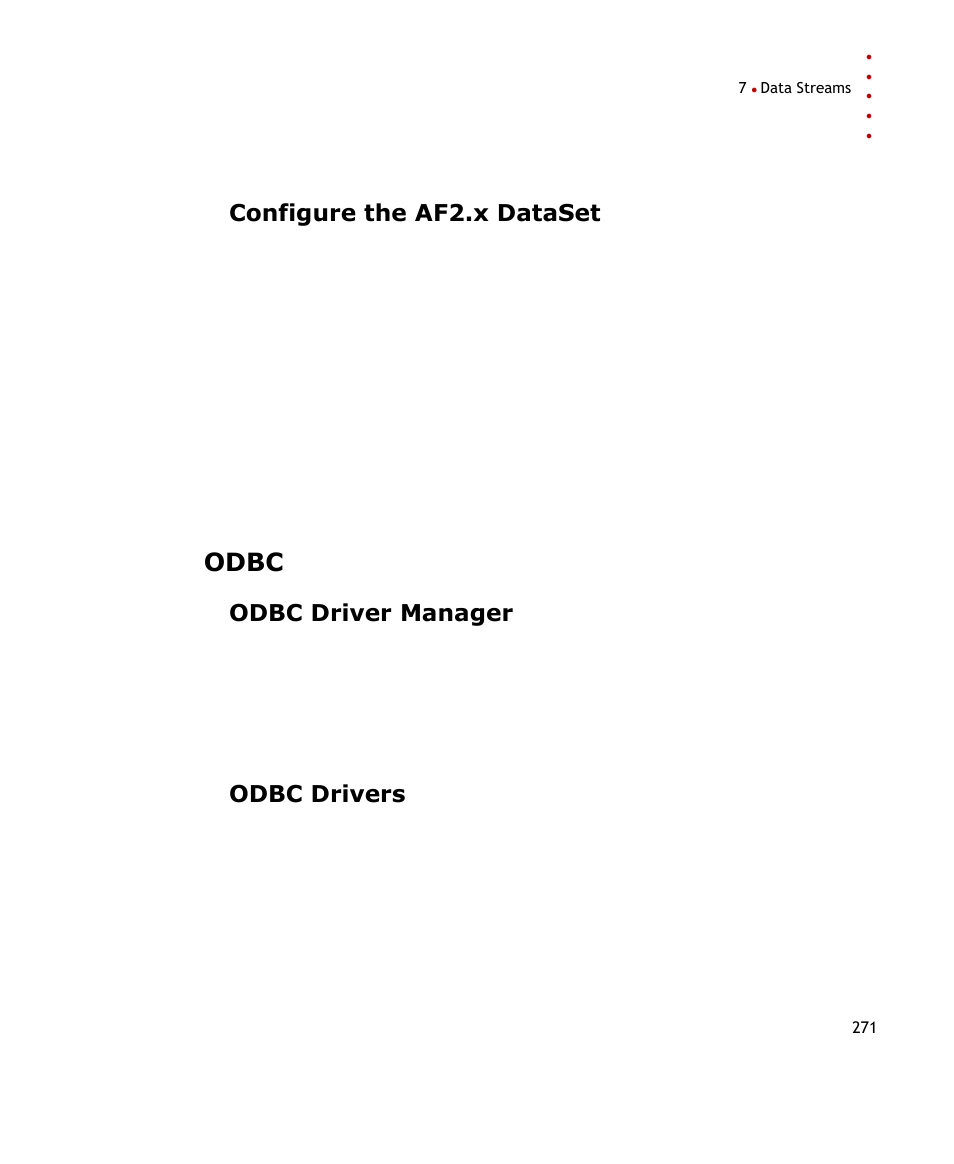 Configure the af2.x dataset, Odbc, Odbc driver manager | Odbc drivers | Rockwell Automation FactoryTalk Historian SE ProcessBook 3.2 User Guide User Manual | Page 289 / 378